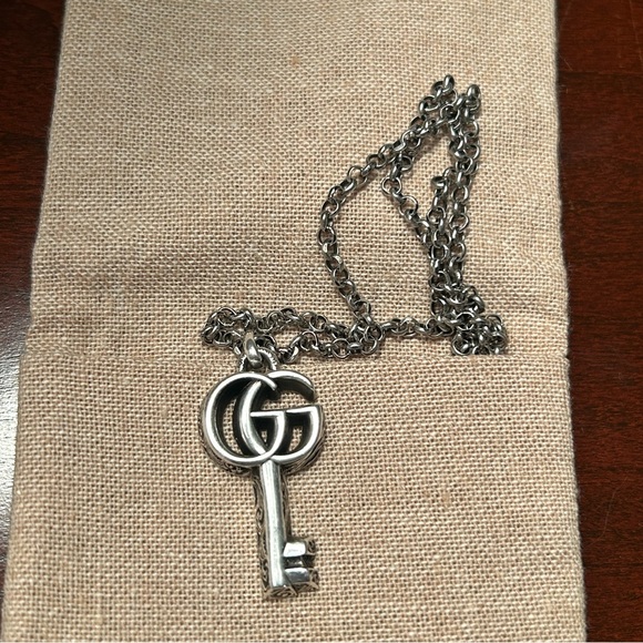 Gucci Double G Key Necklace Sterling Silver - Picture 6 of 6